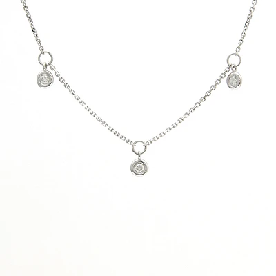 Triple Diamond Disks Necklace