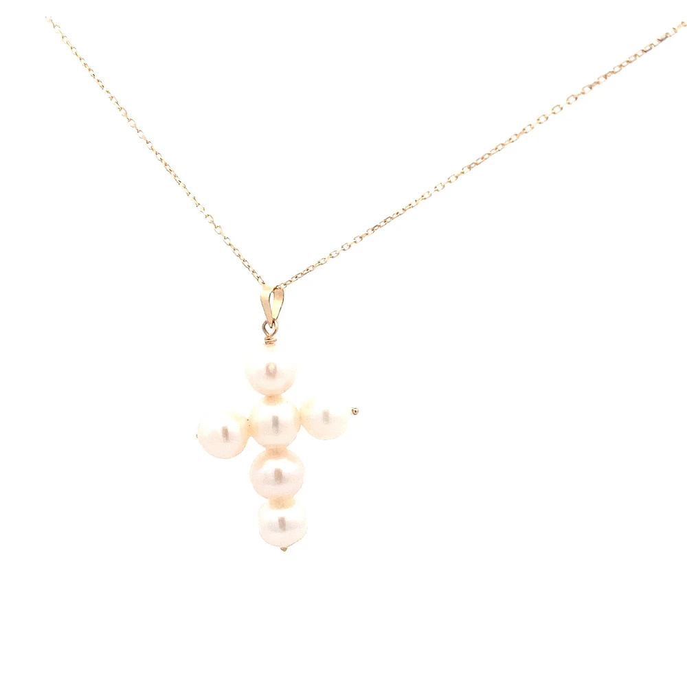 Pearl Cross 25MM Pendant