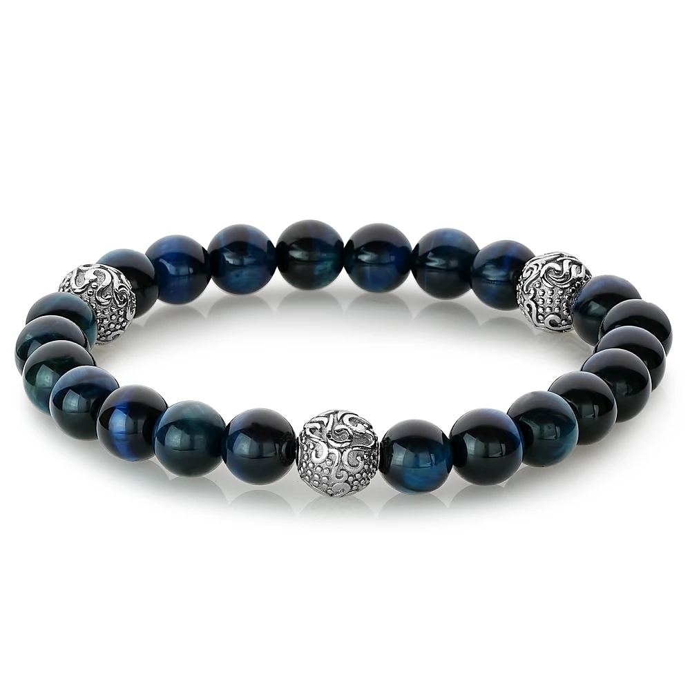 Blue Tiger Eye Beads Bracelet