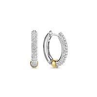 Classic Edge Pave Huggie Earrings