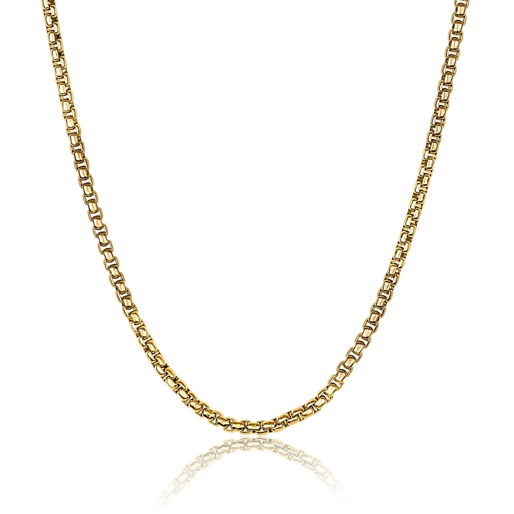 2.5mm yelllow IP Steel Round Box Chain