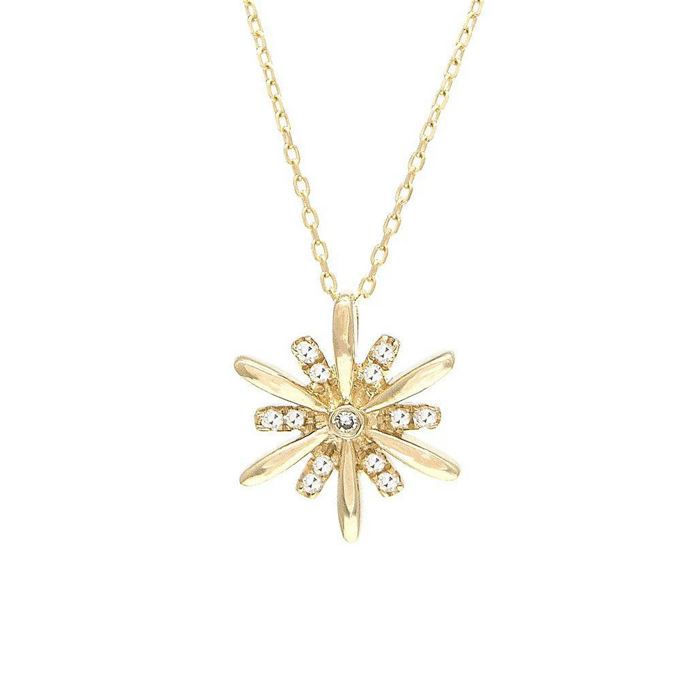 Star Bust Diamond Necklace 14K