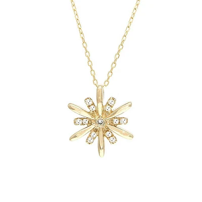 Star Bust Diamond Necklace 14K
