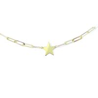 Star Paperclip Link Necklace 14K