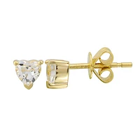 Heart White Topaz Stud Earrings