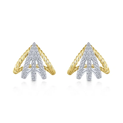 Rope Diamond Wrap Around Earrings