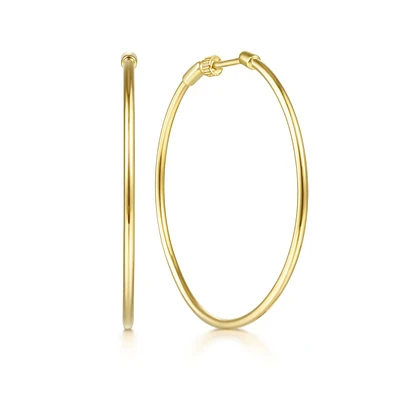 40MM Yellow Gold Hoop Earrings