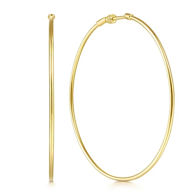 60mm Yellow Gold Hoop Earrings