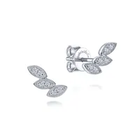 Diamond Leaves Stud Earrings