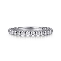 14K White Gold Beaded Ring