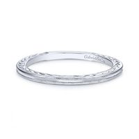 14K White Gold Milgrain Ring