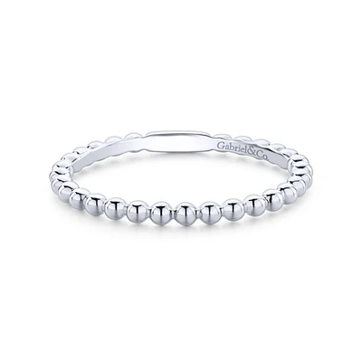 14K White Gold Bubble Ring