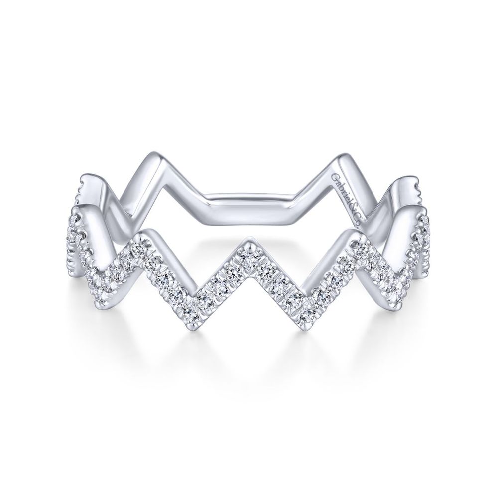 Zig Zag Diamond Ring 14K