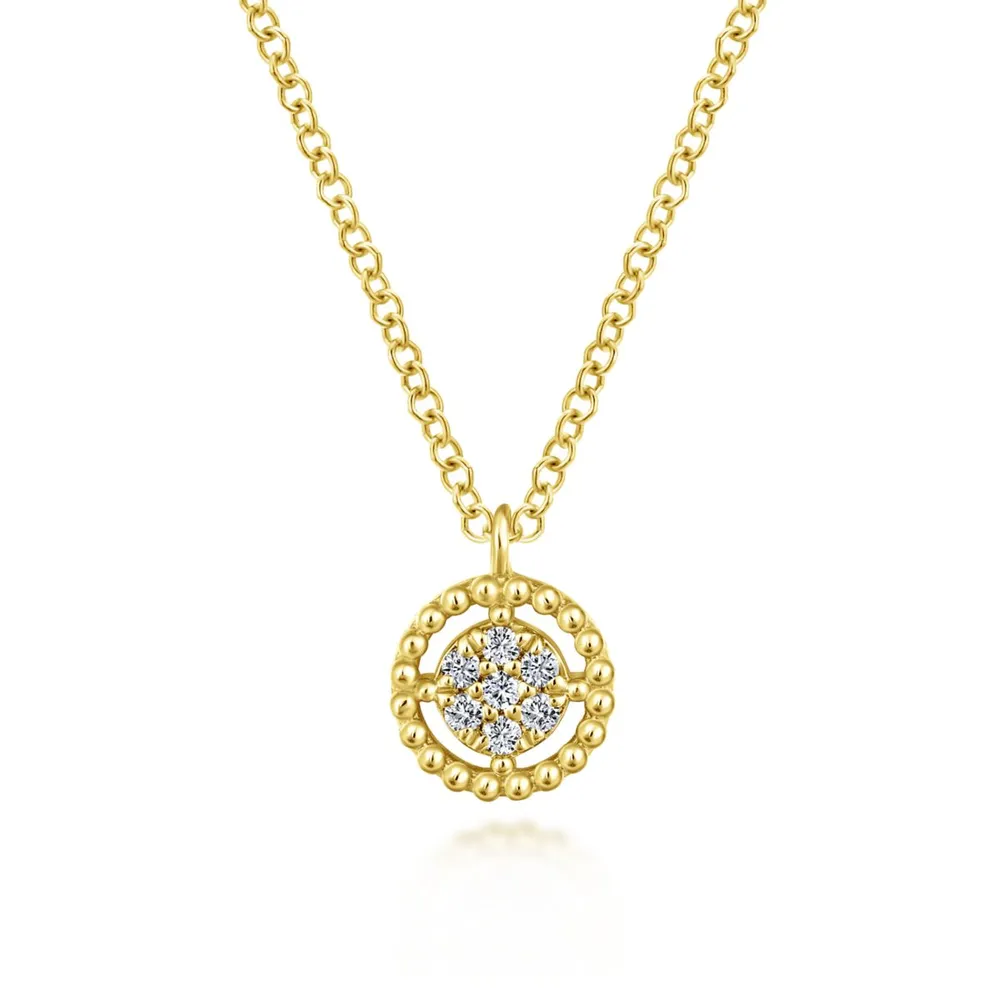 Diamond Pave Beaded Circle Necklace
