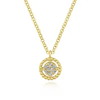 Diamond Pave Beaded Circle Necklace