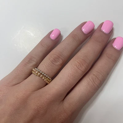 Three Tone Crossover Beaded Ring