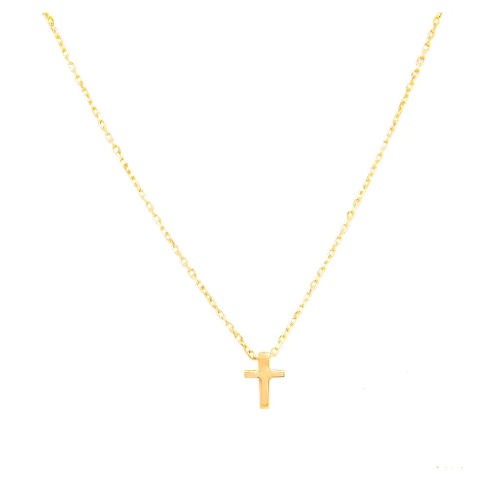 Mini Gold Cross 8MM Necklace