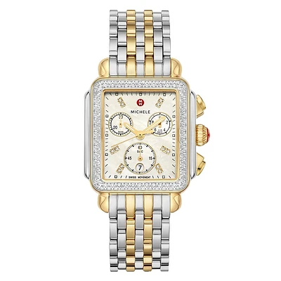 Deco Diamond Two Tone Mother Pearl 35MM Watch
