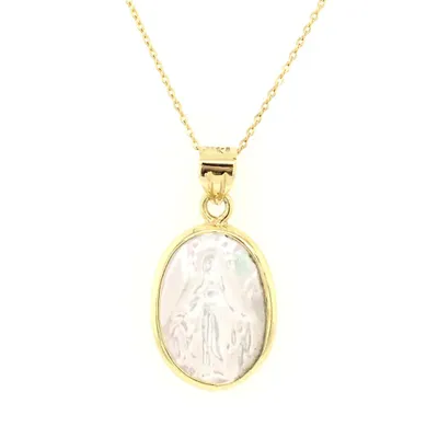 Mother Pearl Virgen Milagrosa Pendant