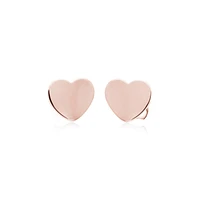 Rose IP Steel Heart Stud Earrings