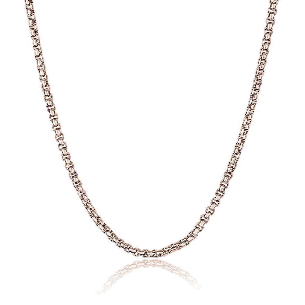 2.5mm Rose IP Steel Round Box Chain