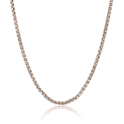 2.5mm Rose IP Steel Round Box Chain