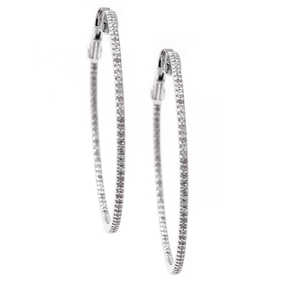 14K Diamond Hoop Earrings