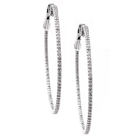 14K Diamond Hoop Earrings