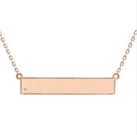 14K Rose Bar Necklace