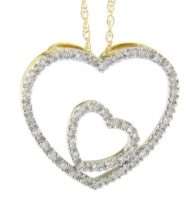 Double Heart Diamond Necklace