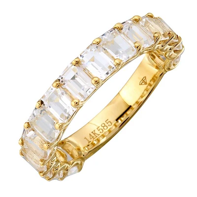 3.95ct Emeral Cut White Topaz ring