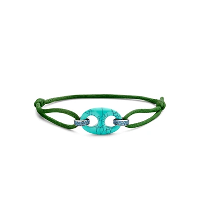 Puffed Mariner G-Ucci Turquoise Blue CZ Bracelet