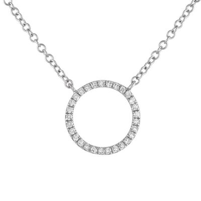 Diamond Open Circle Necklace 14K