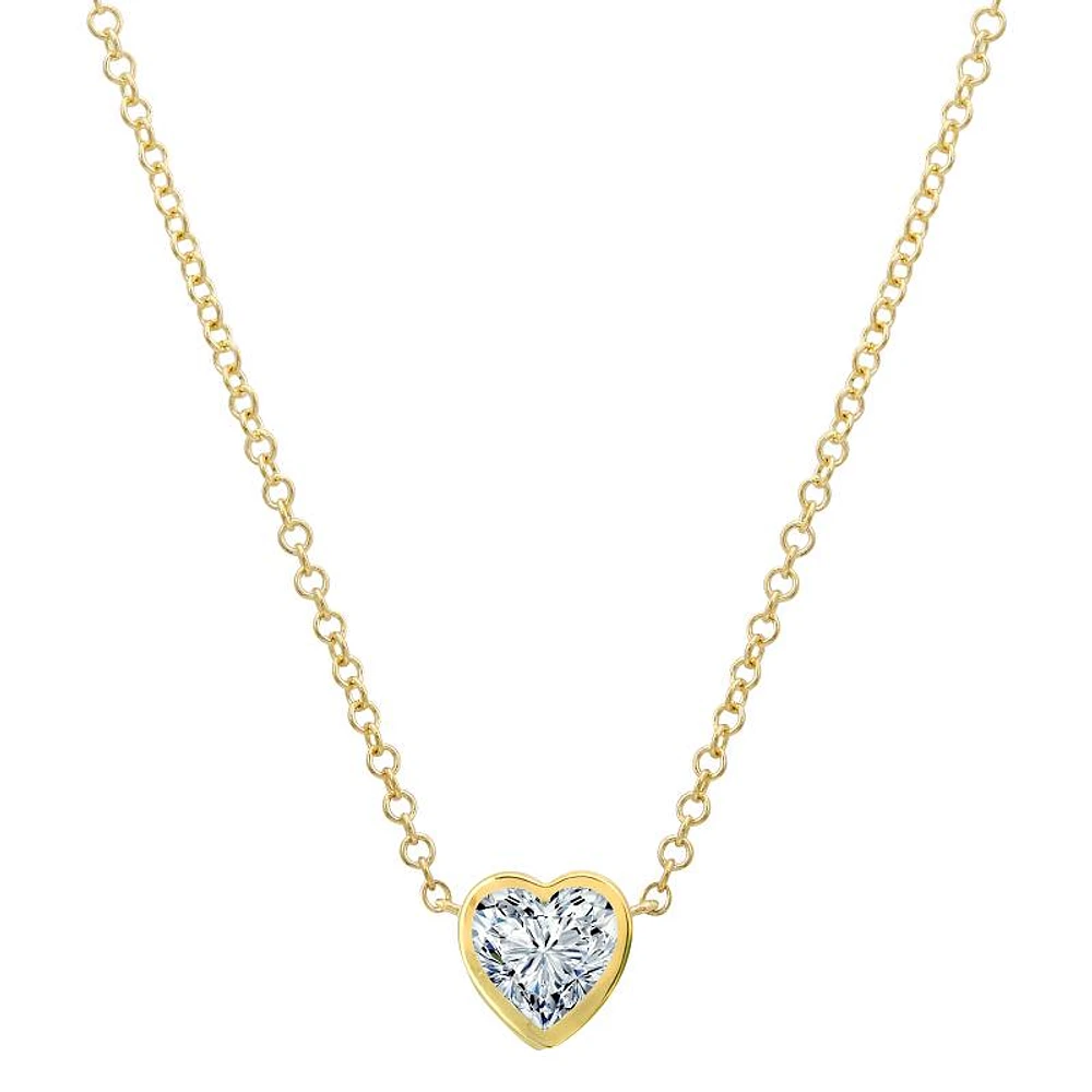 Heart White Topaz Necklace