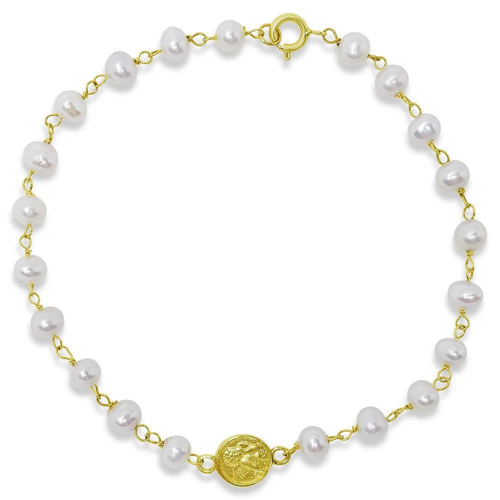 8mm Angelito Medal Pearl Bracelet