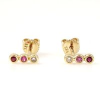 Bezel Bar Color Stud Earrings