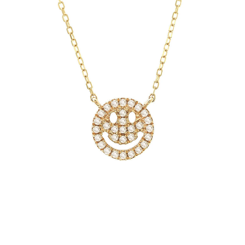 Smiley Face Diamond Necklace