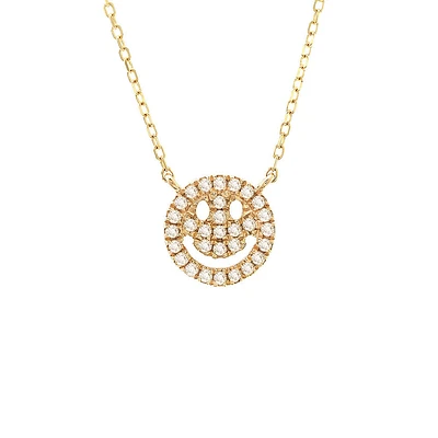 Smiley Face Diamond Necklace