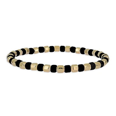 Contrast Black Bead Bracelet