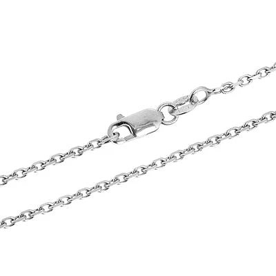 Cable Chain 1MM Link White Gold