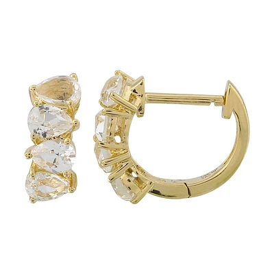 Topaz Pear 11MM huggies