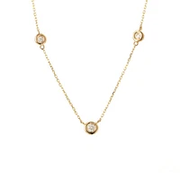 Bezel Set Diamond Gold Necklace