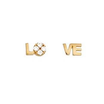 LOVE Mismatch Earrings 14K