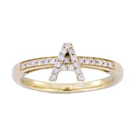 Sliding Initial Diamong Ring 18K