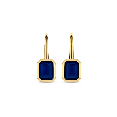 Blue Gem Dangle Earrings