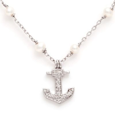 Anchor Pearl Necklace