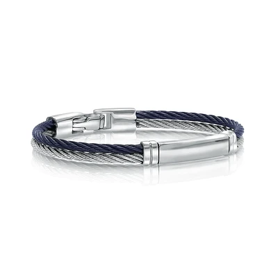 Blue Steel Row Kids Bracelet