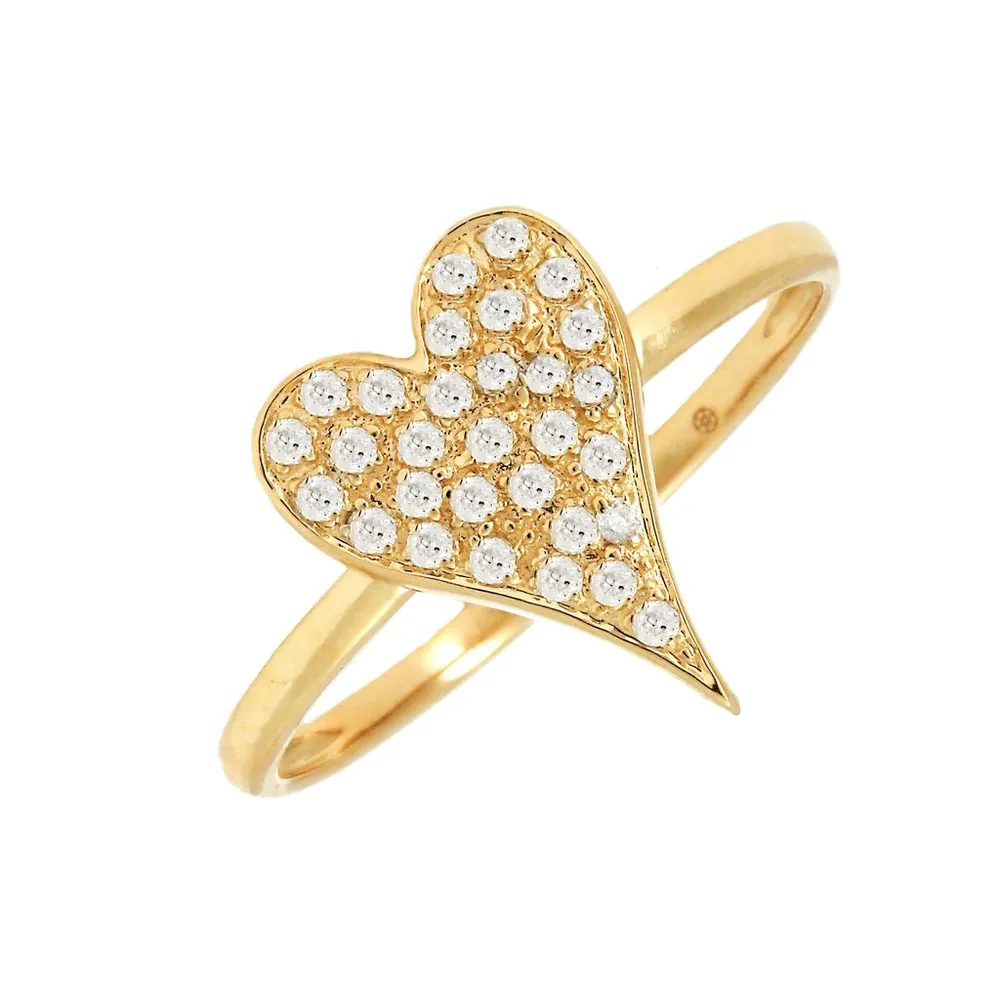 Elongated Heart Diamond Ring