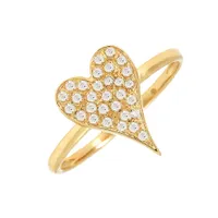 Elongated Heart Diamond Ring