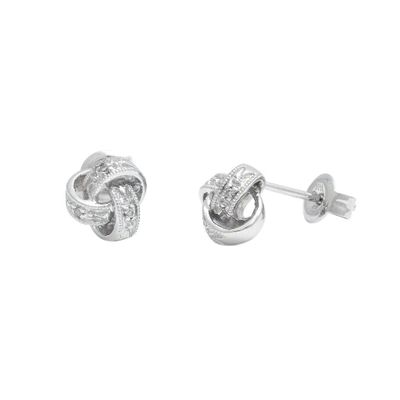 Love Knot Silver Stud Earrings